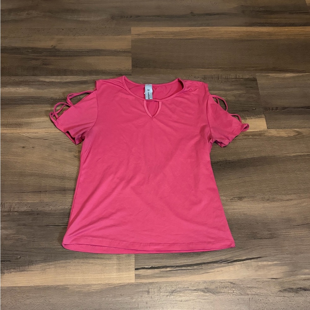 Womens Casual Pink Short Sleeve Top